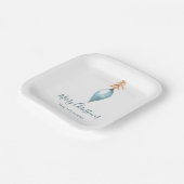 Handgemalte blaue Wasserfarbe Persönliche Weihnach Pappteller (Gewinkelt)