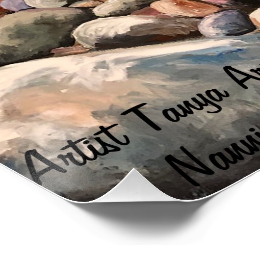 Handgemalte Blues Seeküste Poster (Ecke)