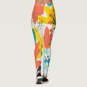Handgemalte Blume, Blätter nahtlos. Leggings (Rückseite)