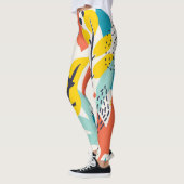 Handgemalte Blume, Blätter nahtlos. Leggings (Links)