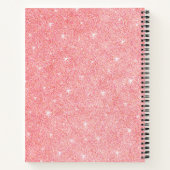 Handgemalte Blume Blush Pink Glittery Notizblock (Rückseite)