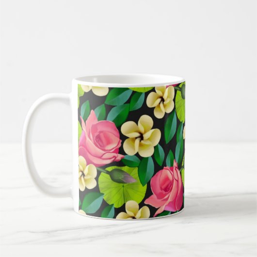 Handgemalte Blume Design-67459 Kaffeetasse (Links)