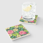Handgemalte Blume Design-67459 Steinuntersetzer (Seitenansicht)