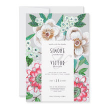 Handgemalte Blume Grün