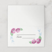 Handgemalte Blume | Hochzeitsplatzkarten Platzkarte (Außenseite Aufgefaltet)
