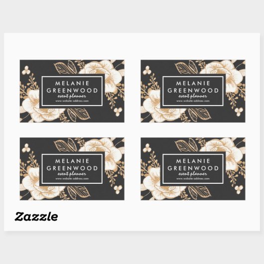 Handgemalte Blume Rechteckiger Aufkleber (Blatt)