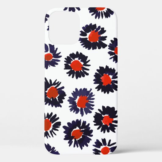 Handgemalte Blume, rot und blau. Case-Mate iPhone Hülle (Rückseite)