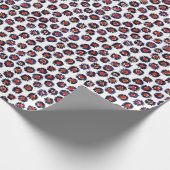 Handgemalte Blume, rot und blau. Geschenkpapier (Ecke)