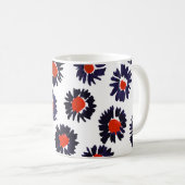 Handgemalte Blume, rot und blau. Kaffeetasse (VorderseiteRechts)