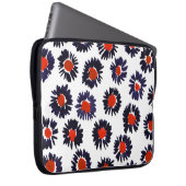 Handgemalte Blume, rot und blau. Laptopschutzhülle (Vorne Rechts)