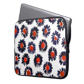 Handgemalte Blume, rot und blau. Laptopschutzhülle (Vorderseite Links)