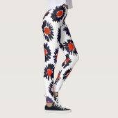 Handgemalte Blume, rot und blau. Leggings (Rechts)