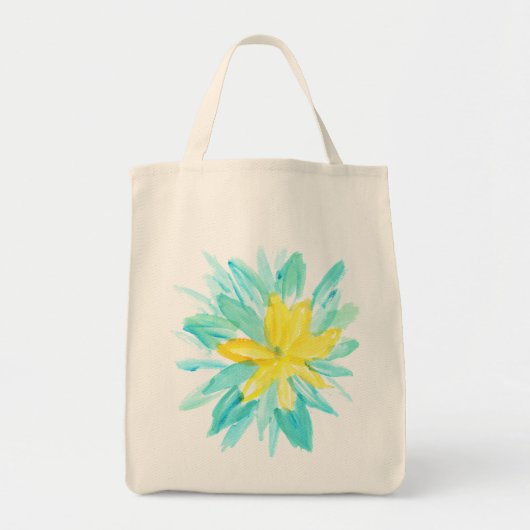 handgemalte Blume Tragetasche (Vorne)