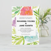 Handgemalte Blume zum Hochzeitsempfang Einladung (Stehend Vorderseite)