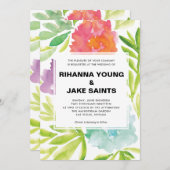 Handgemalte Blume zum Hochzeitsempfang Einladung (Vorne/Hinten)