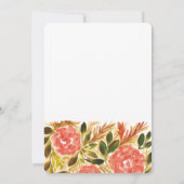 Handgemalte Blume zum Hochzeitsempfang Einladung (Rückseite)