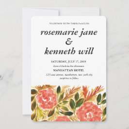 Handgemalte Blume zum Hochzeitsempfang Einladung