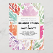 Handgemalte Blume zum Hochzeitsempfang Einladung (Vorne/Hinten)