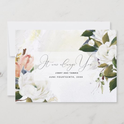 Handgemalte Blume zum Hochzeitsfeiern Einladung (Vorderseite)