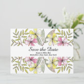 handgemalte Blumen Save The Date (Stehend Vorderseite)