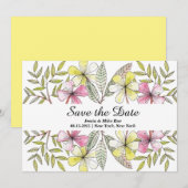 handgemalte Blumen Save The Date (Vorne/Hinten)