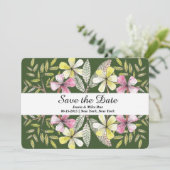 handgemalte Blumen Save The Date (Stehend Vorderseite)