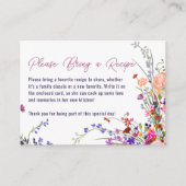 Handgemalte Blumenbridale bringen Rezept Begleitkarte (Vorderseite)