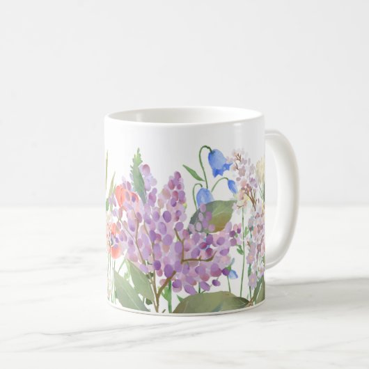 Handgemalte Blumendrucke Kaffeetasse (VorderseiteRechts)