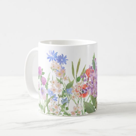 Handgemalte Blumendrucke Kaffeetasse (Vorderseite Links)