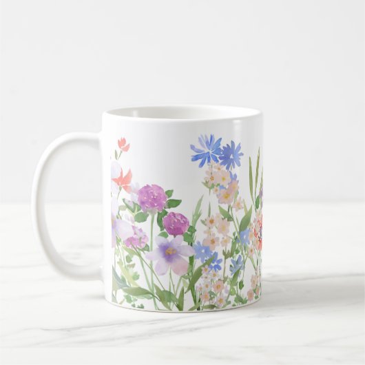 Handgemalte Blumendrucke Kaffeetasse (Links)