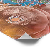 Handgemalte Blumenkunst mit Pfauenfedern Poster (Ecke)