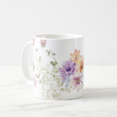 Handgemalte Blumenschrift Kaffeetasse (Vorderseite Links)