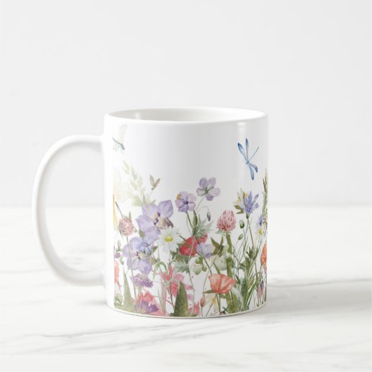 Handgemalte Blumenschrift n Kaffeetasse (Links)