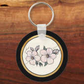Handgemalte Blüten Schlüsselanhänger (Vorderseite)