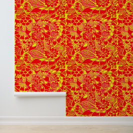 Handgemalte Blütenblätter Henna Peel and Stick Tapete