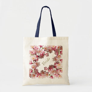 Handgemalte botanische Blumenmotive Tragetasche