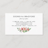 Handgemalte botanische Rose und Foliage Visitenkarte (Rückseite)