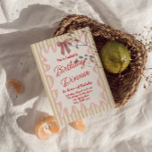 Handgemalte Bow Stripes Foto Geburtstagsessen Einladung