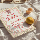 Handgemalte Bow Stripes Foto Geburtstagsessen Einladung