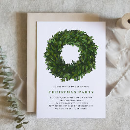 Handgemalte Boxwood Wreath Holiday Party Einladung