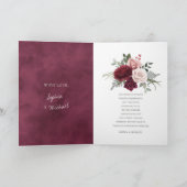 Handgemalte Burgundy Rose Bouquet geflochten Dankeskarte (Innenseite)