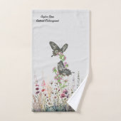 Handgemalte Ceylon-Rose Schmetterling Badhandtuch Set (Handtuch)