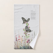 Handgemalte Ceylon-Rose Schmetterling Badhandtuch Set (Handtuch)