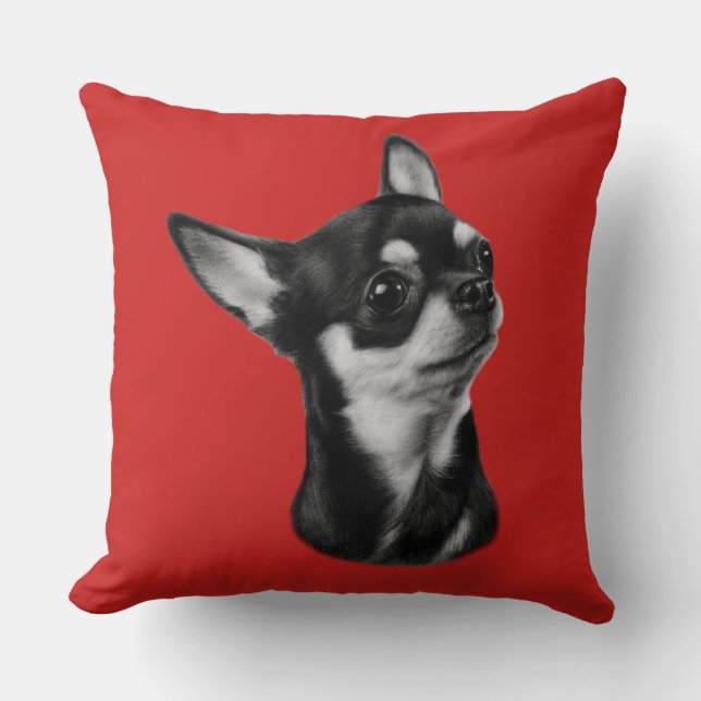 Handgemalte Chihuahua Kissen (Vorderseite)