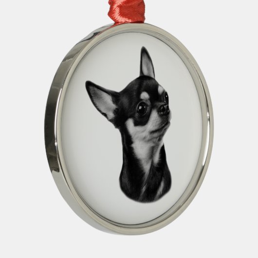 Handgemalte Chihuahua-Portrait Ornament Aus Metall (Rechts)