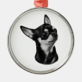 Handgemalte Chihuahua-Portrait Ornament Aus Metall (Vorne)