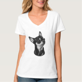 Handgemalte Chihuahua-Portrait T-Shirt