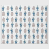 Handgemalte Chinoiserie Blue Ginger Jar Wrapping  Geschenkpapier (Flach)