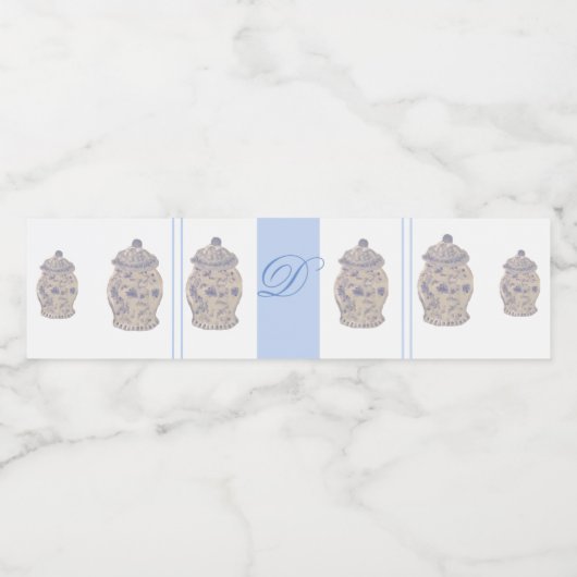 Handgemalte Chinoiserie Ginger Schergen Wasserflaschenetikett (Einzelnes Label)