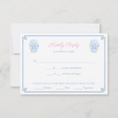 Handgemalte Classic Ginger Jar Wedding Meal Choice RSVP Karte (Rückseite)